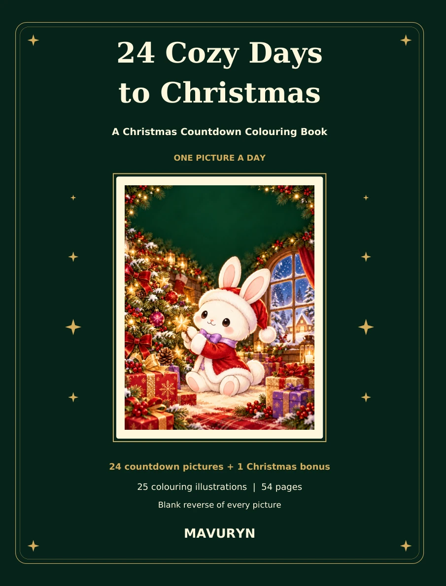 24 Cozy Days to Christmas colouring book cover